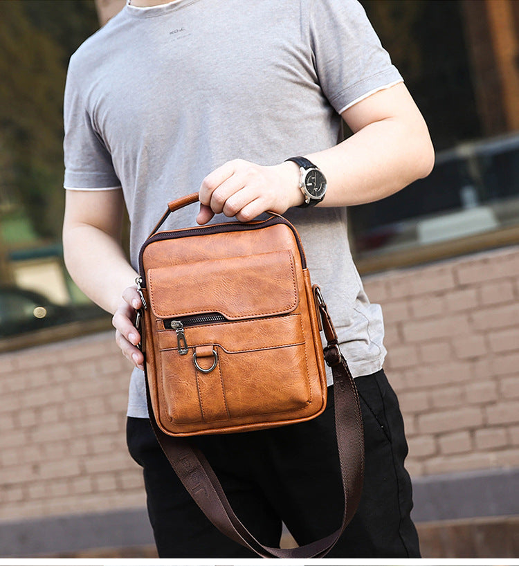🔥Nueva promoción 👜 Bolsa moderna y casual de cuero para hombre, gran capacidad