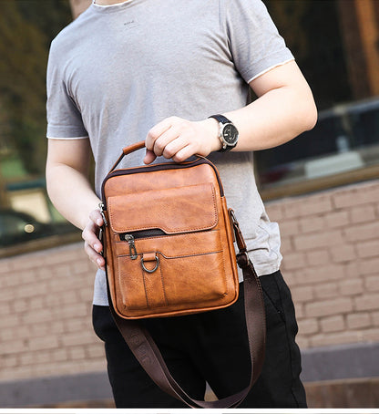 🔥Nueva promoción 👜 Bolsa moderna y casual de cuero para hombre, gran capacidad
