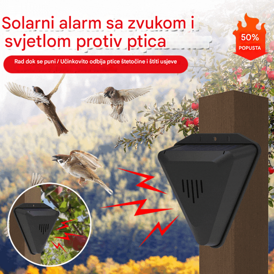 🔥📣Univerzalni solarni plašitelj ptica, zvučni i svjetlosni alarm za voćnjake, ribnjake i rižina polja