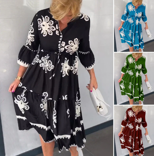 ✨👗【S-3XL】Cvjetna haljina, novi stil za jesen 2025.