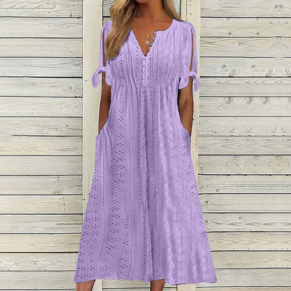 💋【🏆Más vendido】Vestido sencillo de mujer plus size en color liso, suelto y casual.
