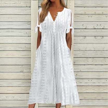 💋【🏆Más vendido】Vestido sencillo de mujer plus size en color liso, suelto y casual.
